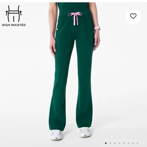 NWT Figs High-Waisted Kimberley Slim Flare Pants - Forest Green